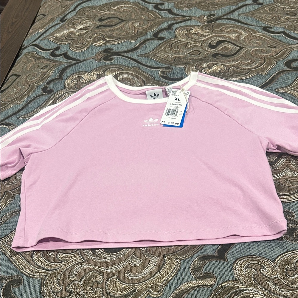 Adidas Kids Light Pink Crop Sweatshirt